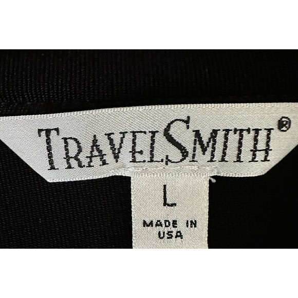TRAVELSMITH Womens Open Front Black Liquid Knit Jacket Long Cardigan Size Large - Picture 5 of 6
